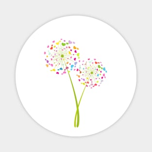 Colorful abstract heart dandelion Magnet